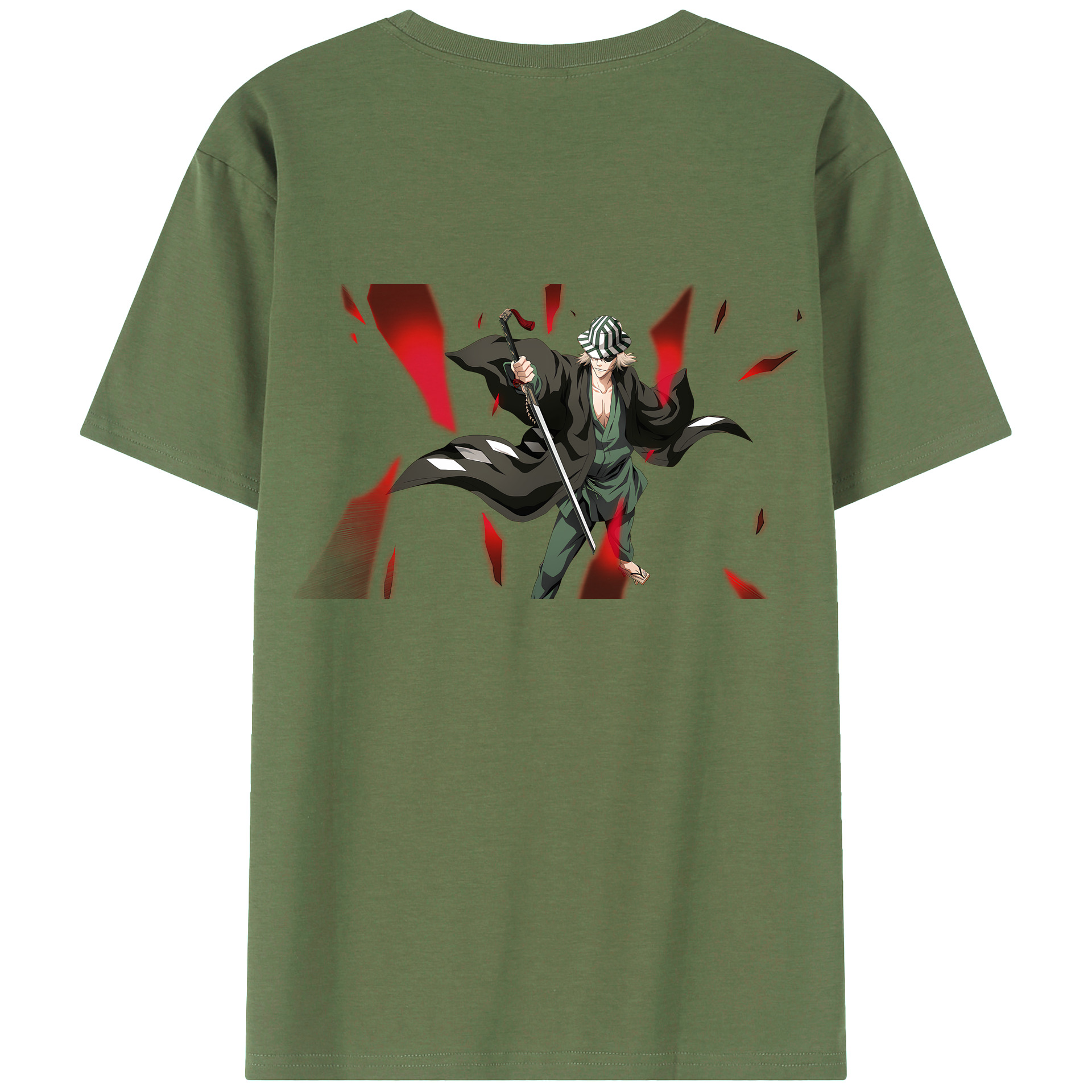 （画像用） "ブリーチ 浦原 喜助（うらはら きすけ） BLEACH Urahara Kisuke " 綿100％ メンズ半袖Tシャツ（バックプリント） 通気性